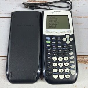 Texas Instruments TI-84 Plus Graphing Calculator Black With Cover Tested Working